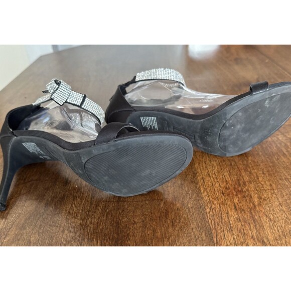 Christian Siriano Women's Collins Black Rhinestone Strap Open-Toe Stiletto Sz 11 - Picture 7 of 8